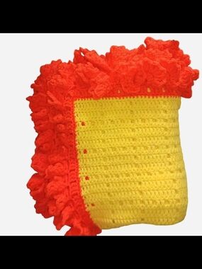 Handmade Yellow and Orange Crochet Blanket - Kids Accessories
